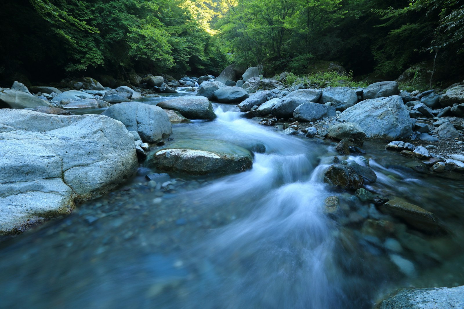 Calm river waters reflecting the light — a picture of God's glory covering the earth